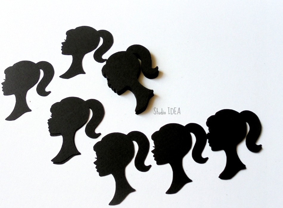 24 Barbie Head 2 Cut outs Confetti Set of 24 pcs by StudioIdea