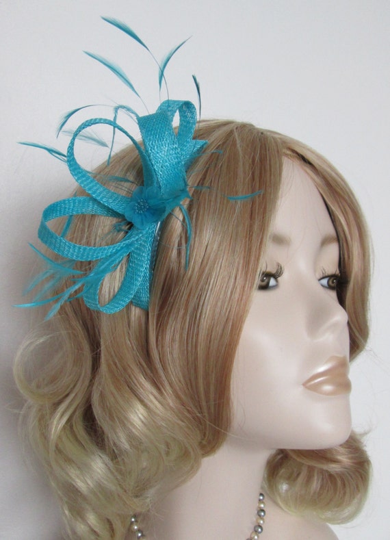 small turquoise fascinator