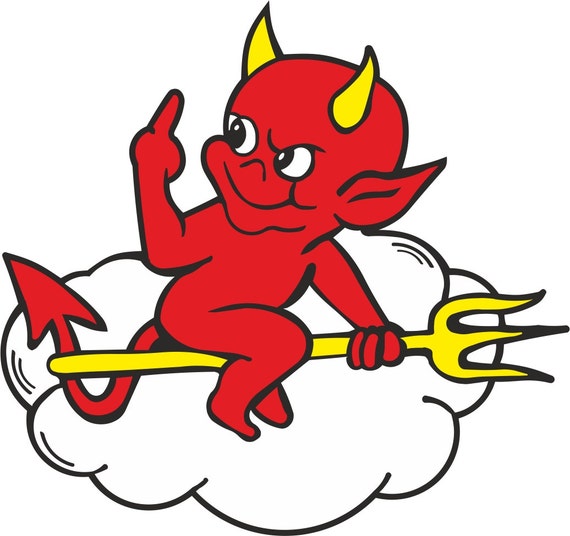 Little Devil with finger vinyl decal sticker by ScreaminDecals