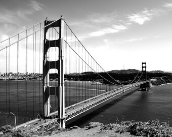 Golden Gate Bridge San Francisco California America Black and White ...
