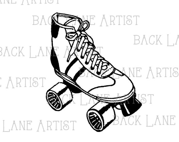 Roller Skate Clipart Lineart Illustration Instant Download PNG JPG Digi ...