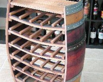 Whole Barrel Wine Rack with Counter Top, Holds up to 36 Bottles, 36"h X 26"w X 10"d, WBR-36F