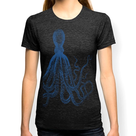 Women's Octopus Tshirt Nautical T shirt Ocean tshirt