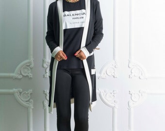 Long Cardigan For Woman ,Autumn Collection Cardigan Jacket in Black.