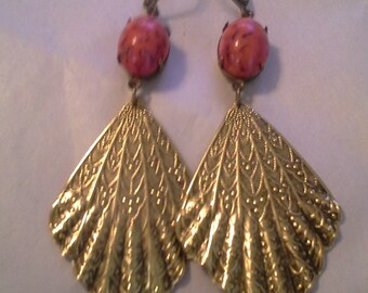 Vintage Inspired Angel Skirts With Coral Glass Cabochons = E141
