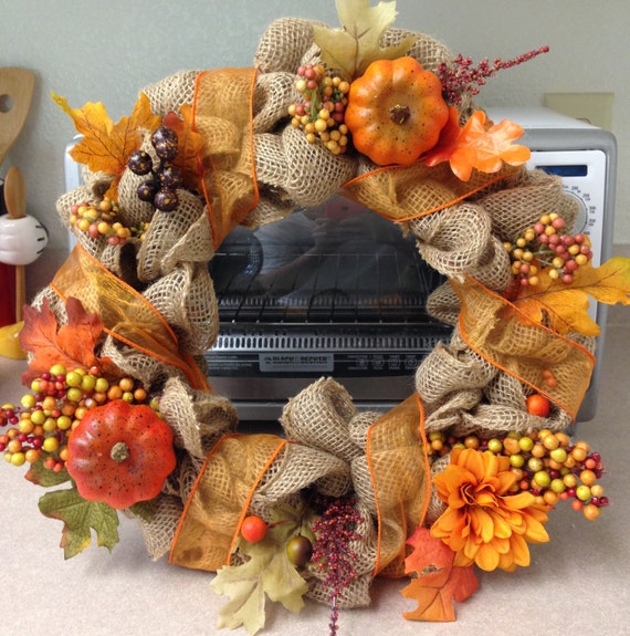 Items Similar To Fall Burlap Wreath On Etsy