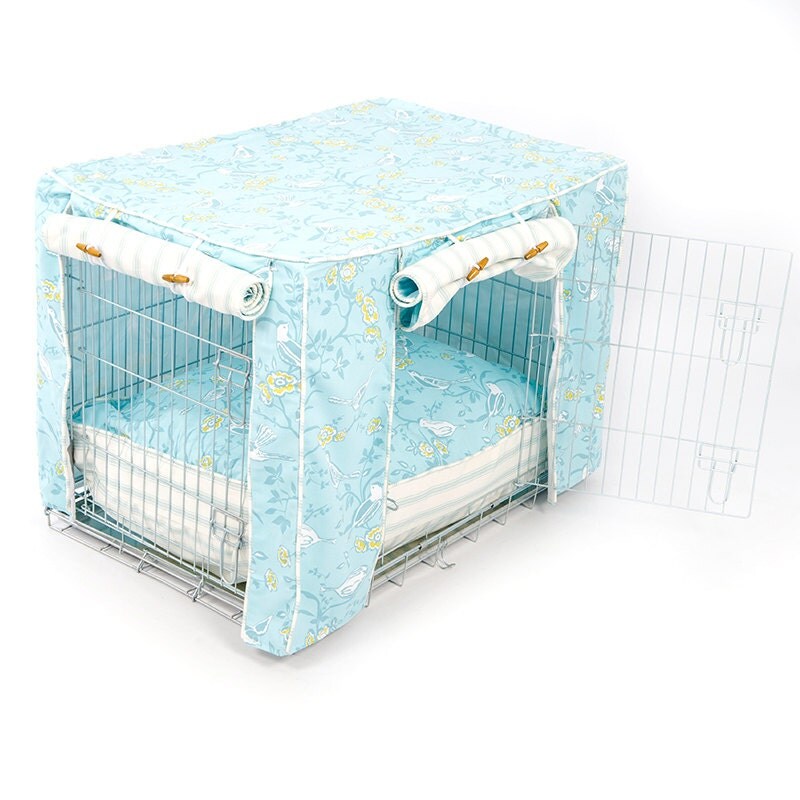 Dog Crate Cover and Cushion Set in Ashley Wild Bramber Teal