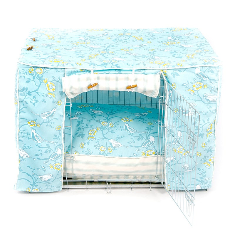 Dog Crate Cover and Cushion Set in Ashley Wild Bramber Teal