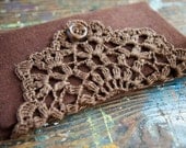 Linen Crochet Hook Case - Holder - Organizer -- brown