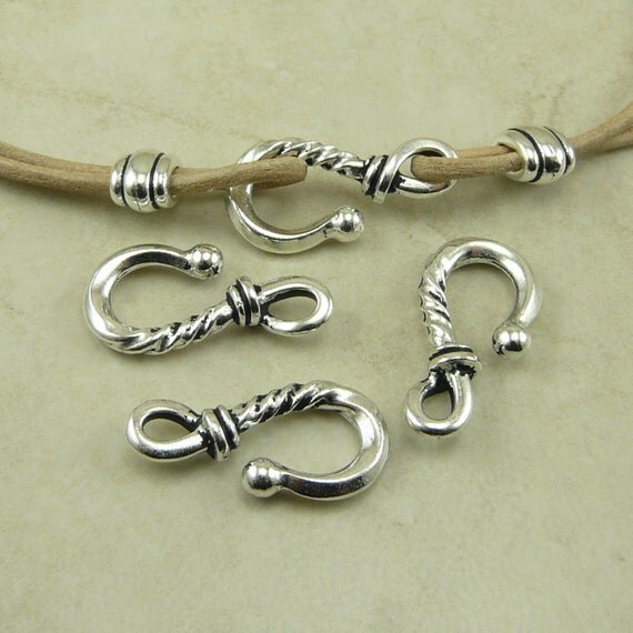 3 TierraCast Twisted Hook Clasps Industrial Steampunk