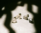 Black Magic - rustic raw herkimer diamond post stud earrings. Natural history, specimen, natural gemstone earrings