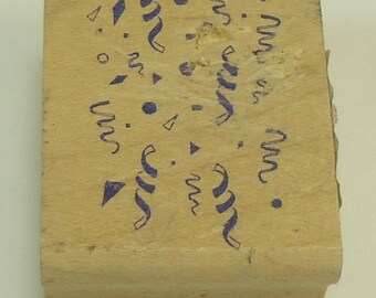 Confetti Fun Wood Mounted Rubber Stamp By Stamp Craft Birthday, Celebration, Party, New Year's