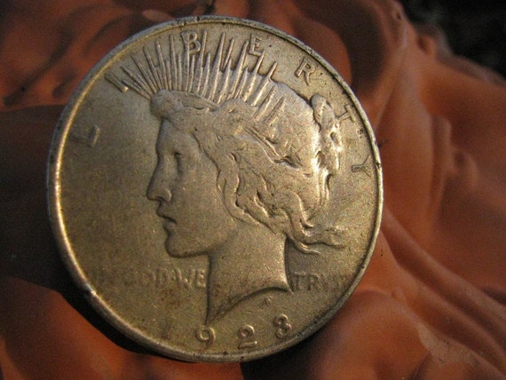 Vintage Silver 1923 Silver Liberty Dollar Coin Money Lady