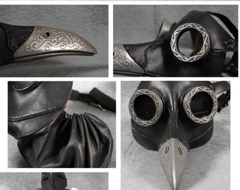 Steampunk Plague Doctor Mask in black "Ichabod"