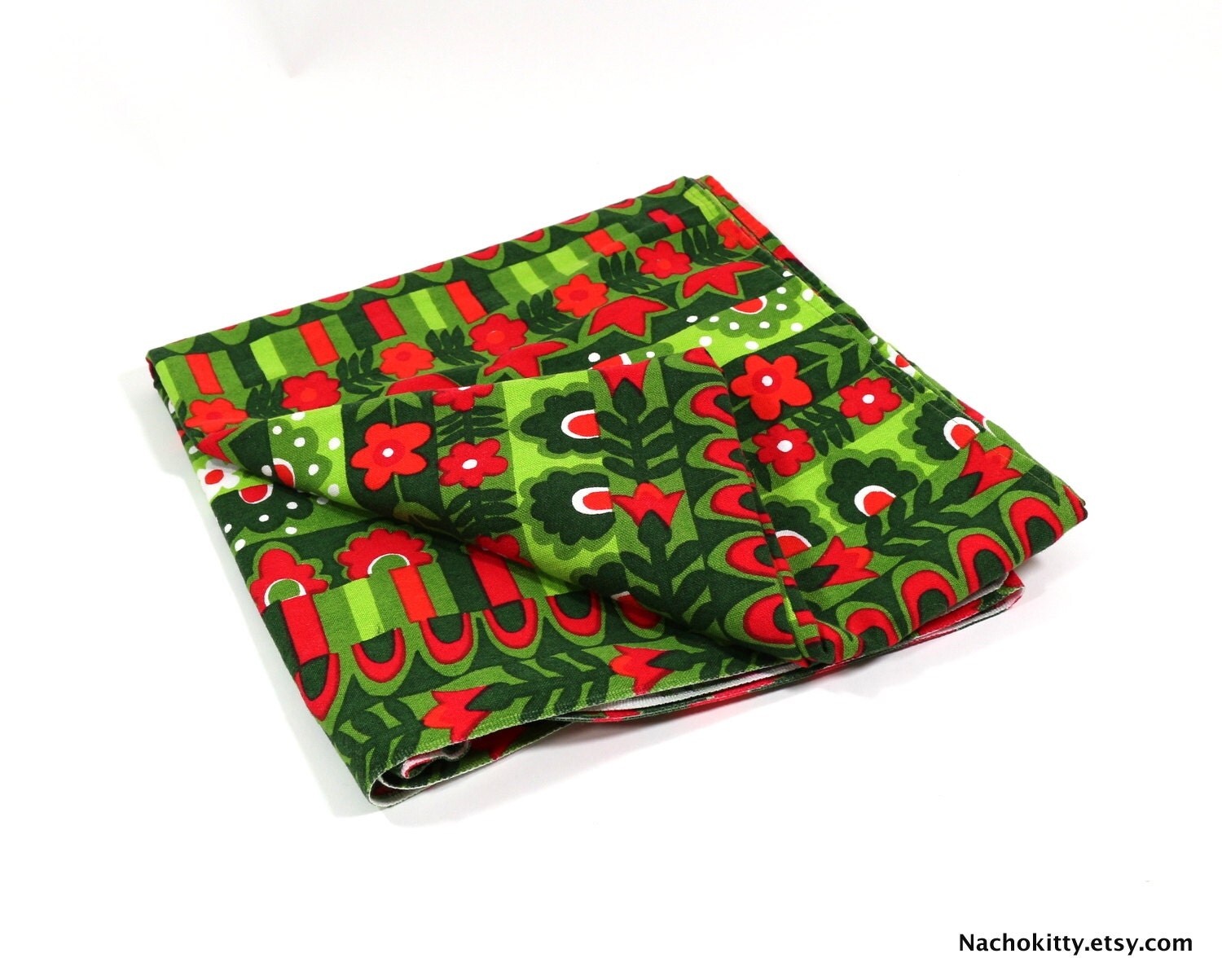 Vintage Vera Christmas Tablecloth Mid Century by BarnOwlGoods