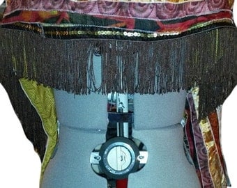 Bellydance Fringe Hip Scarf Shawl Handmade