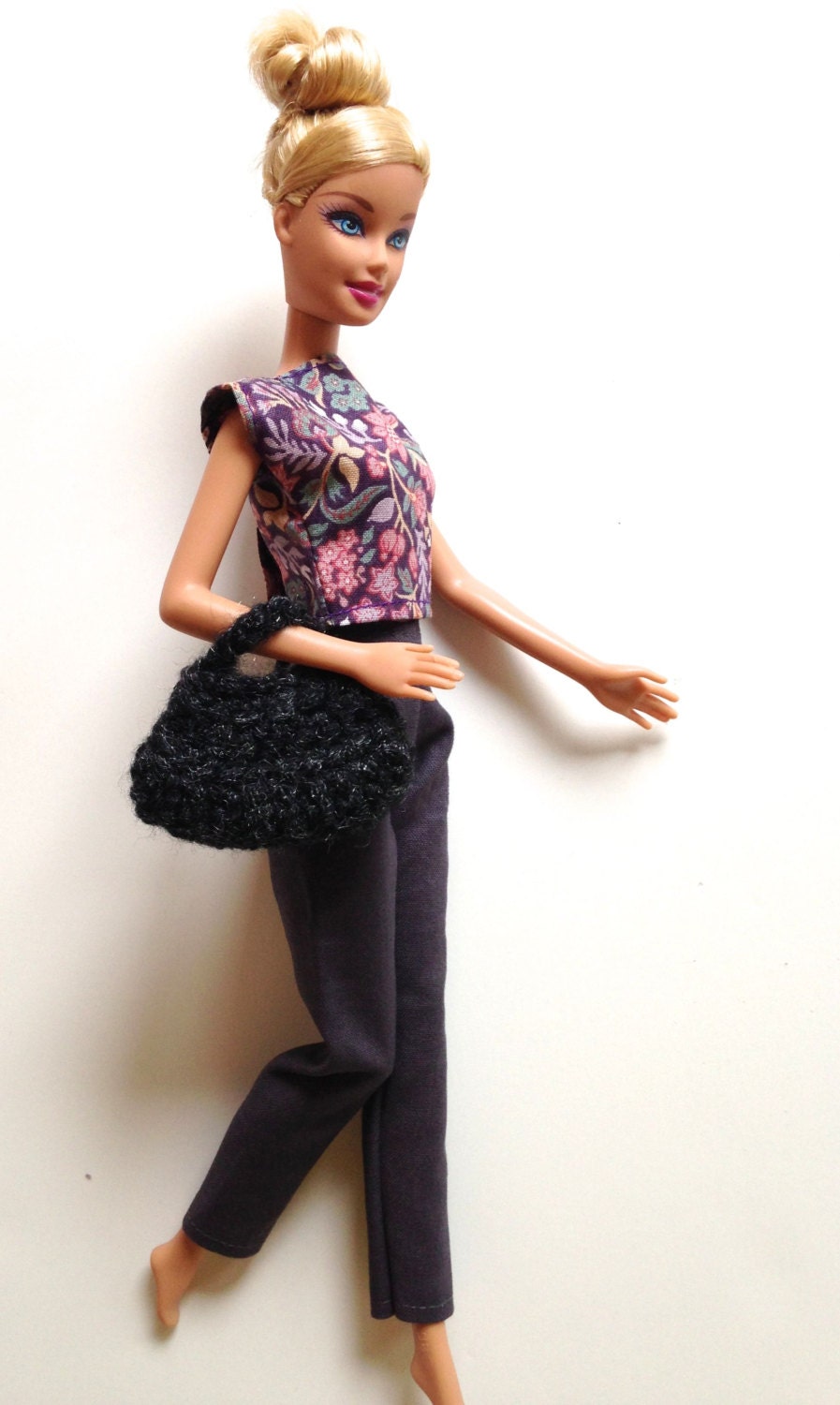 Handmade Barbie clothes 11.5 Fashion Gray Pant Top Set