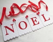 Noel Banner - Embossed Quatrefoil - READY TO SHIP - Christmas Banner Holiday Decoration Christmas Home Decor Noel Garland Holiday Decor Il_170x135