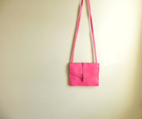 New Wave 80s Hot Pink Vintage Purse  Faux Leather