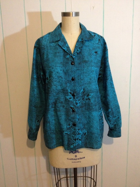 Blue Rose Button up Shirt