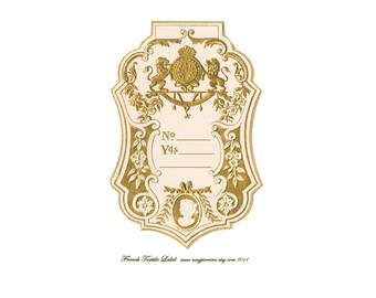 Large French Textile Label - Gold and White - Digital Download - Printable - Instant Download
