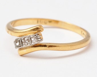 Antique Engagement Ring Art Deco Diamond Solitaire 9k Gold