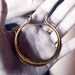 Golden Hoop Earrings, Big Size, Mixed Metal, Sterling Silver Ear Wire, Hip, Ethnic, Gypsy, Handmade