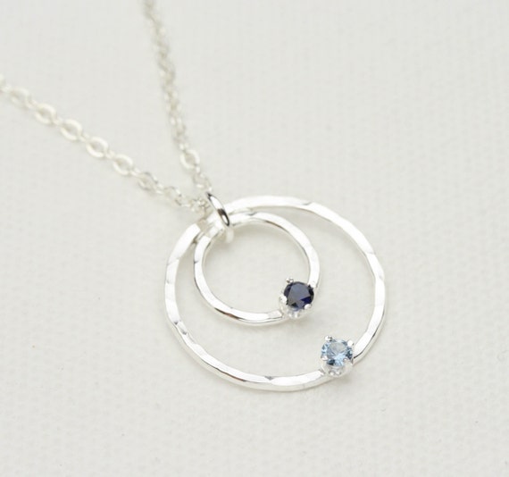 Birthstone Necklace Mother and Child Necklace Mothers