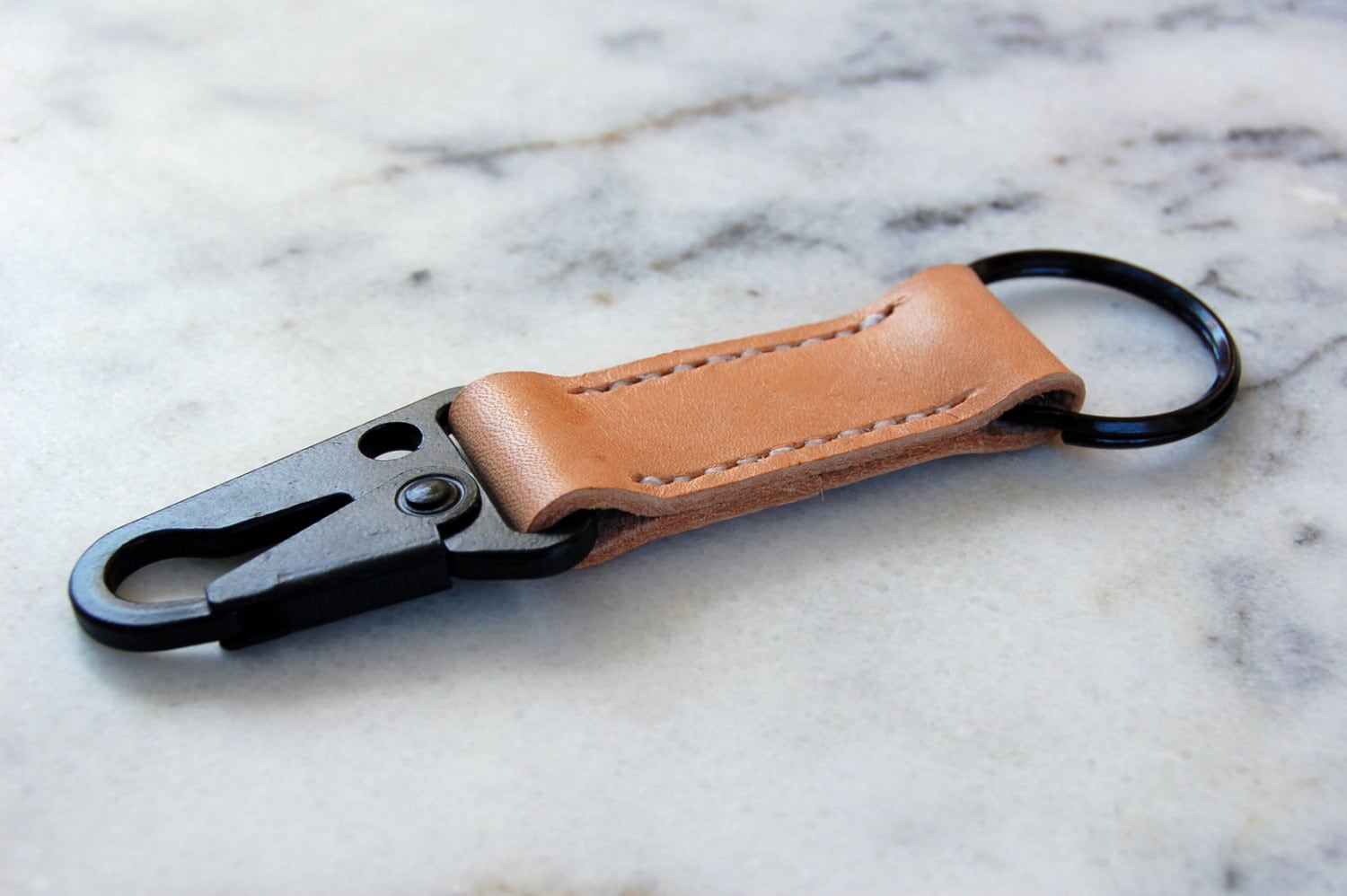 Personalized Military Leather Keychain Custom Handmade