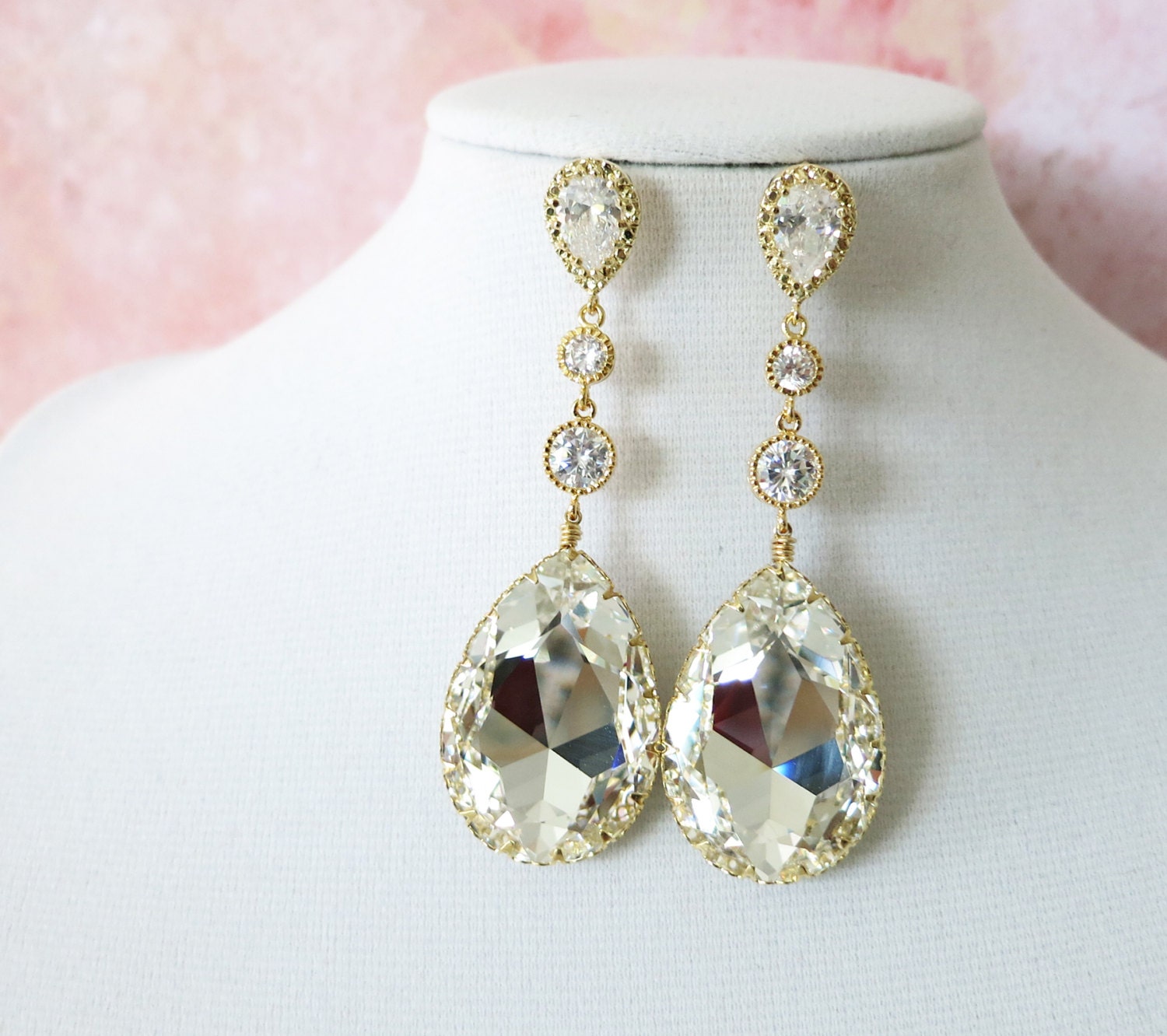 Julia Wedding Jewelry Bridal Earrings Bridesmaid by GlitzAndLove