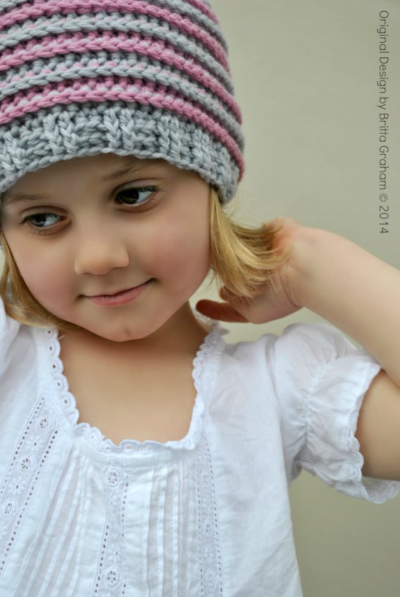 Crochet hat pattern for girls and boys Ribbed Beanie crochet