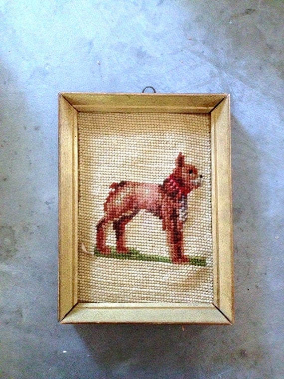 Vintage Needlepoint Vintage Dog Needlepoint Vintage Dog