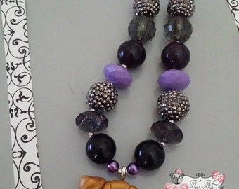 URSULA SHELL Chunky Necklace- Chunky bubblegum necklace, Girls chunky necklace, Gumball necklace