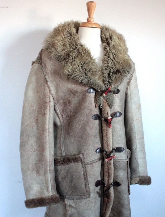 SALE Vintage 1970's Shearling Duffle Coat with by TrueValueVintage