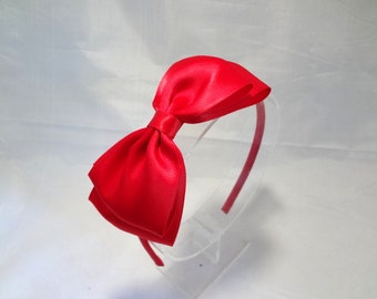 Big Red Bow Headband / Snow White Headband / Red Bow Headband / Girls Hair Accessories / Adult Hair Accessories / Snow White Bow Headband
