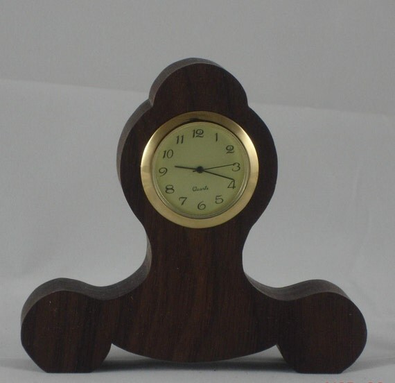 Executive Series Mini Desk Clock For Home And Office Decor Handmade From Walnut (001)