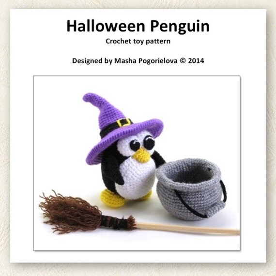 Halloween Penguin pdf crochet toy pattern amigurumi