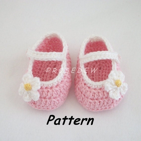 Instant Download to PDF Crochet PATTERN: Basic Mary Jane Baby