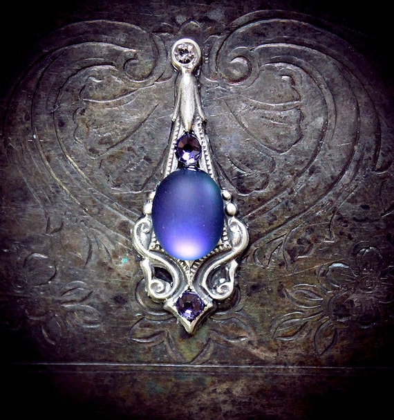 Viola Bindi frosted glass purple gems fantasy jewelry