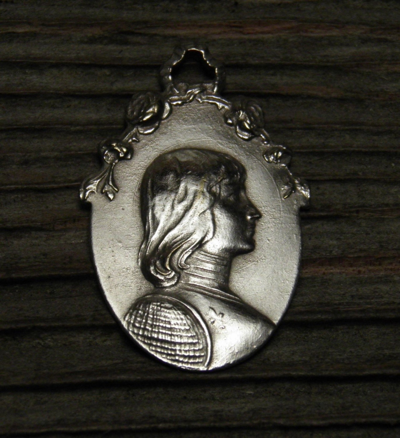 Saint Joan of Arc Vintage Religious Medal with Cross of Lorraine on 18 ...