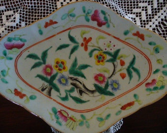 Antique Chinese Famille Rose Dish Collectible Chinese Ceramics Asian Plates Vintage Pottery Dining Entertaining YourFineHouse Asian Decor