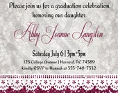 Senior High School Graduation Party Printable Invitation - Glitter and Sparkle - DIY, School Colors, Celebration - Sassy Simple - GPS1000 Il_170x135