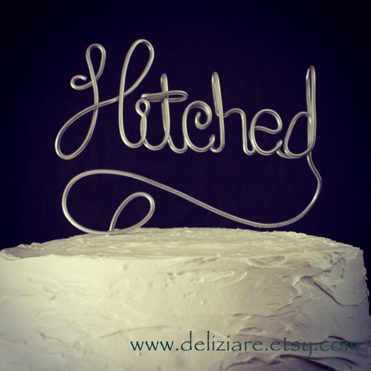 Hitched Wedding Cake Topper