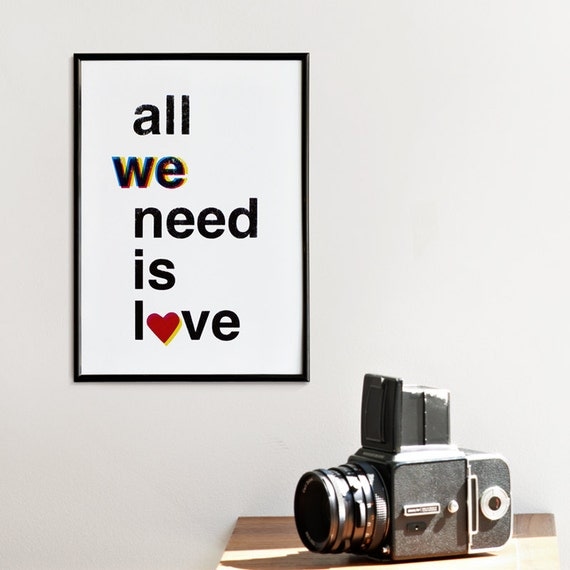 Items similar to All We Need is Love, Valentines Day, Romantic