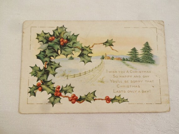 Vintage Postcard Early 1900s Christmas Card by ChellesTreasure
