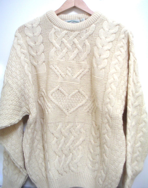 Vintage Authentic Irish Wool Sweater/Fullover Aran