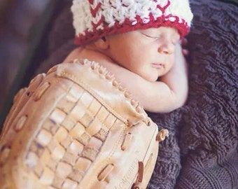 Newborn Baseball Beanie, photo prop, baby baseball hat, sports hat, baseball baby, baseball costume, softball hat