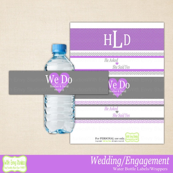 Wedding Water Bottle Labels, Printable Water Bottle Labels, Personalized Water Bottle Labels, DIY Wedding Printables, Wedding Labels Il_570xn