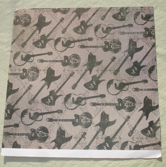 Guitar Pattern Paper Scrapbooking Supply Paper 12 x 12