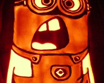 Tarman zombie hand-carved on a foam pumpkin for Halloween